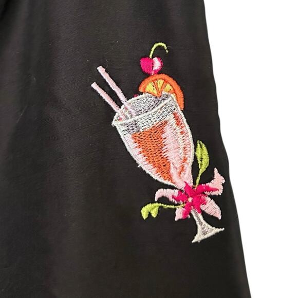 Allison Taylor 100% Silk Pants Women’s 6 Black Cocktail Novelty Embroidery Y2K - Picture 2 of 7